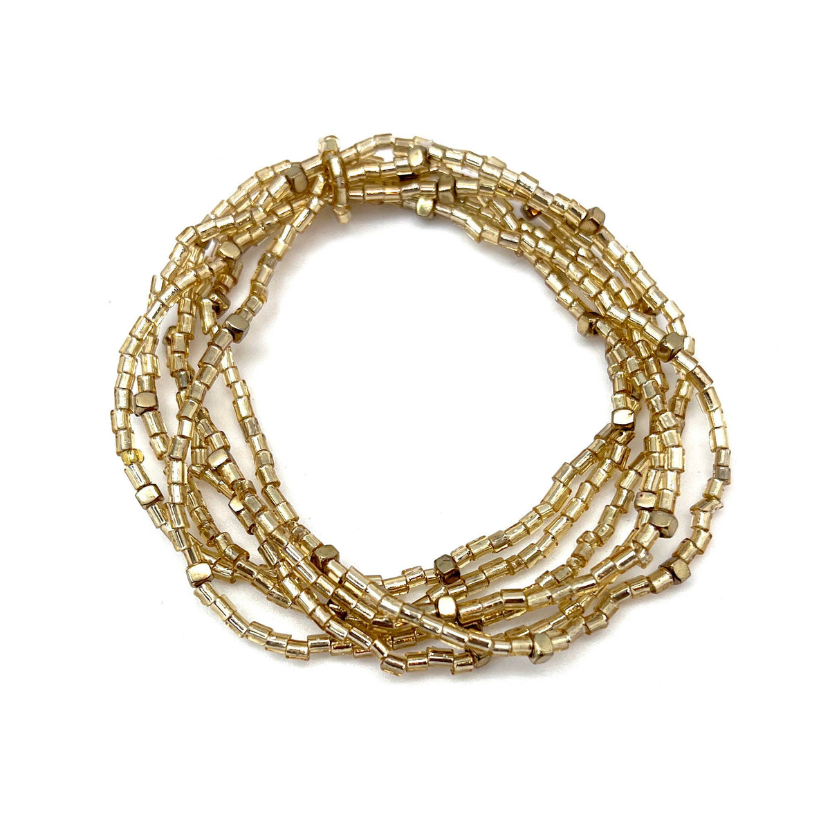 Seedbead Stretchy Bunch Bracelets - Gold