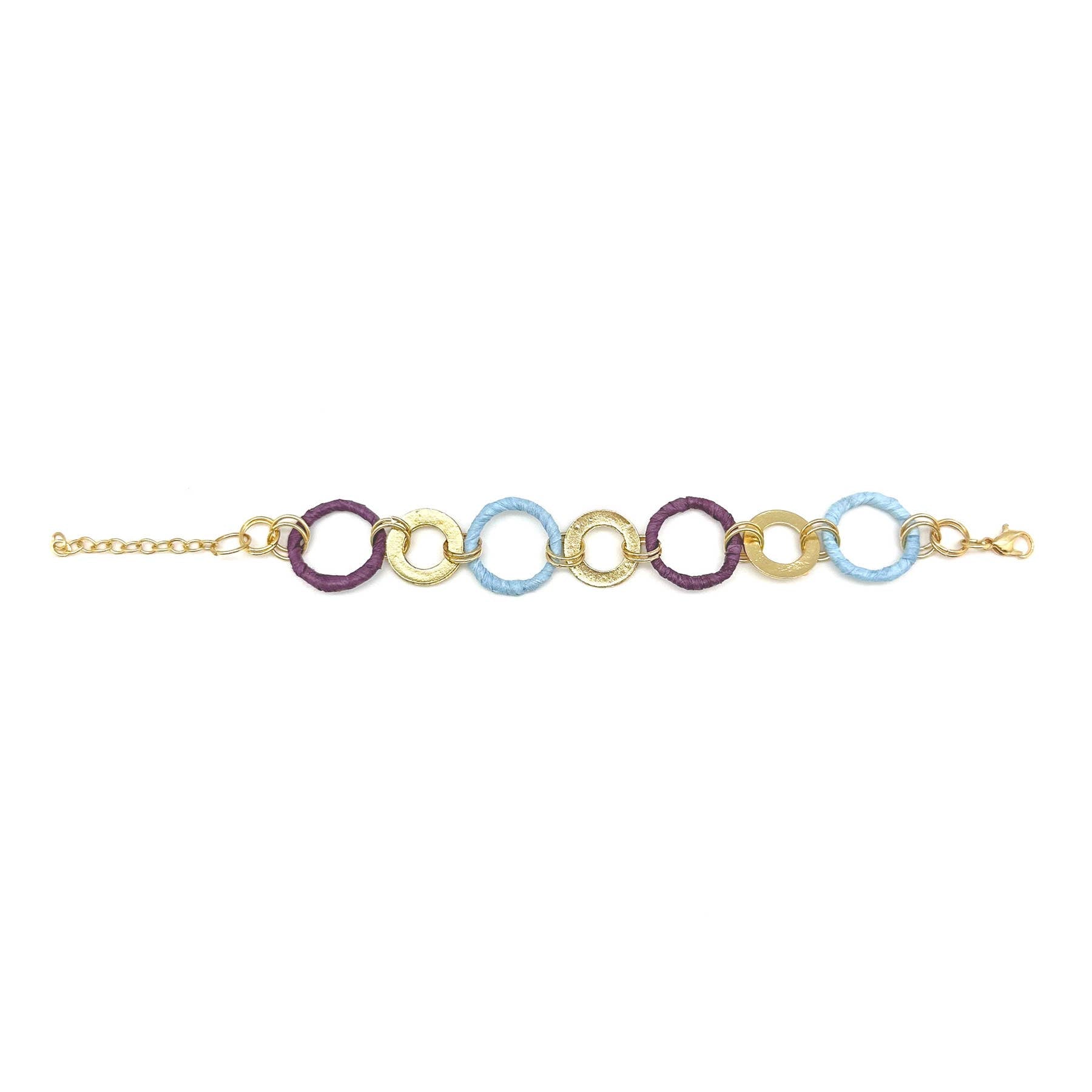 Sachi Raffia Rings Bracelet - Purple Large and Small Rings – Anju ...