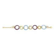 Sachi Raffia Rings Bracelet - Purple Large and Small Rings