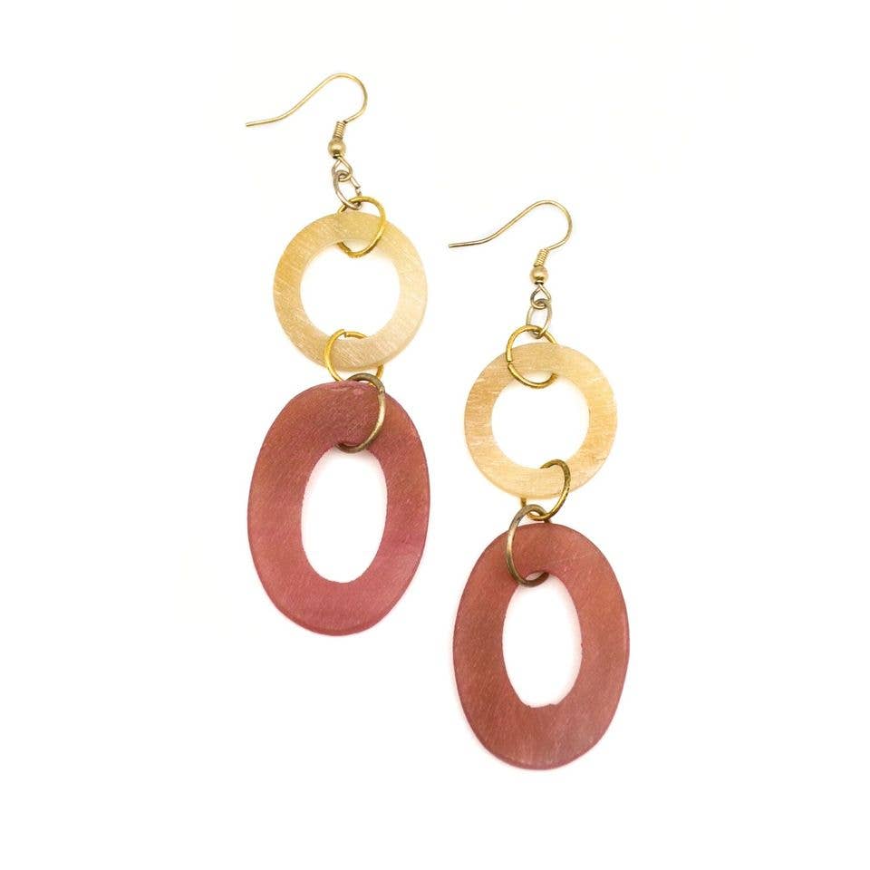 Omala Autumn Neutrals Collection Earrings - Two Color Ovals
