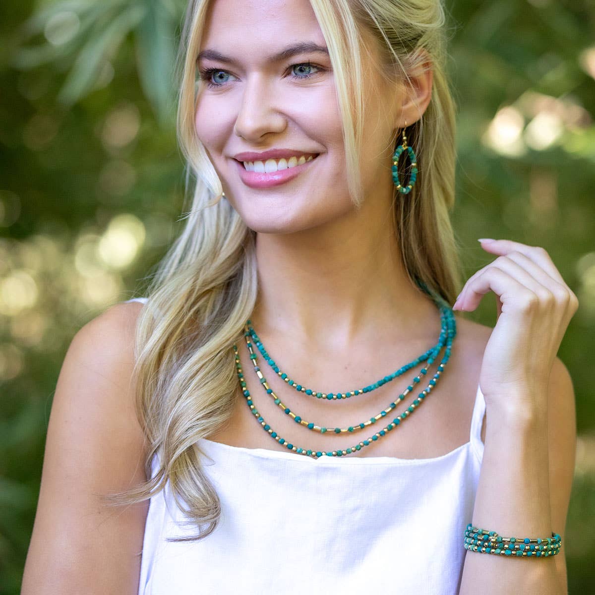 Aasha Glimmer Seagrass Kantha Layered & Handcraft Necklace