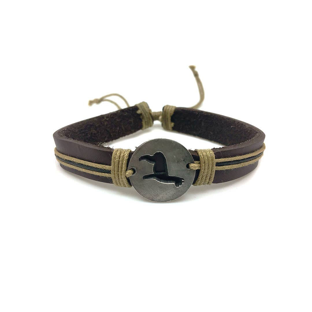 Pull Tie Leather Bracelet - Alpaca