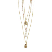 Sachi Golden Coastline Collection Necklace - 3 Layer Shells