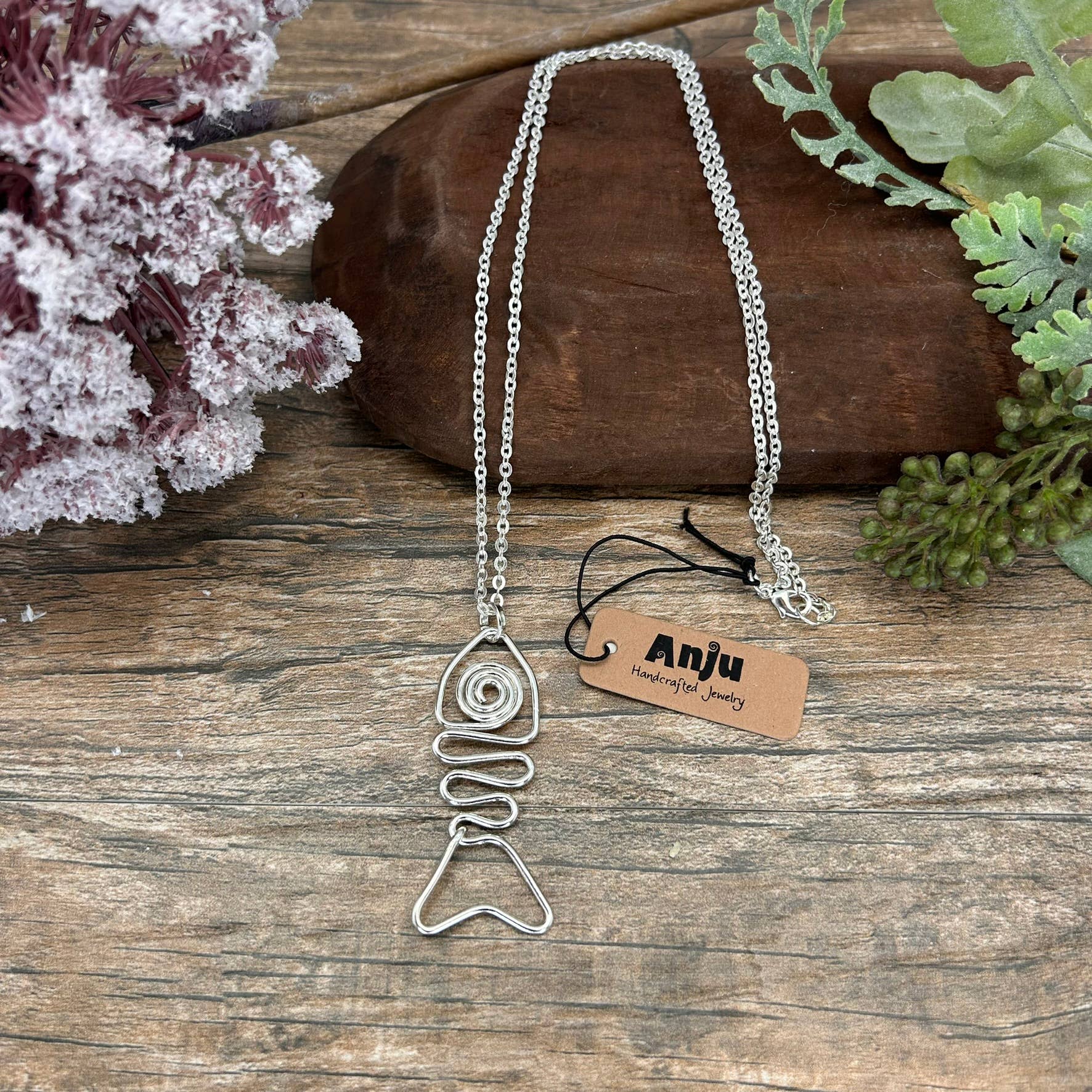 Silver Plated Pendant Necklace - Fish