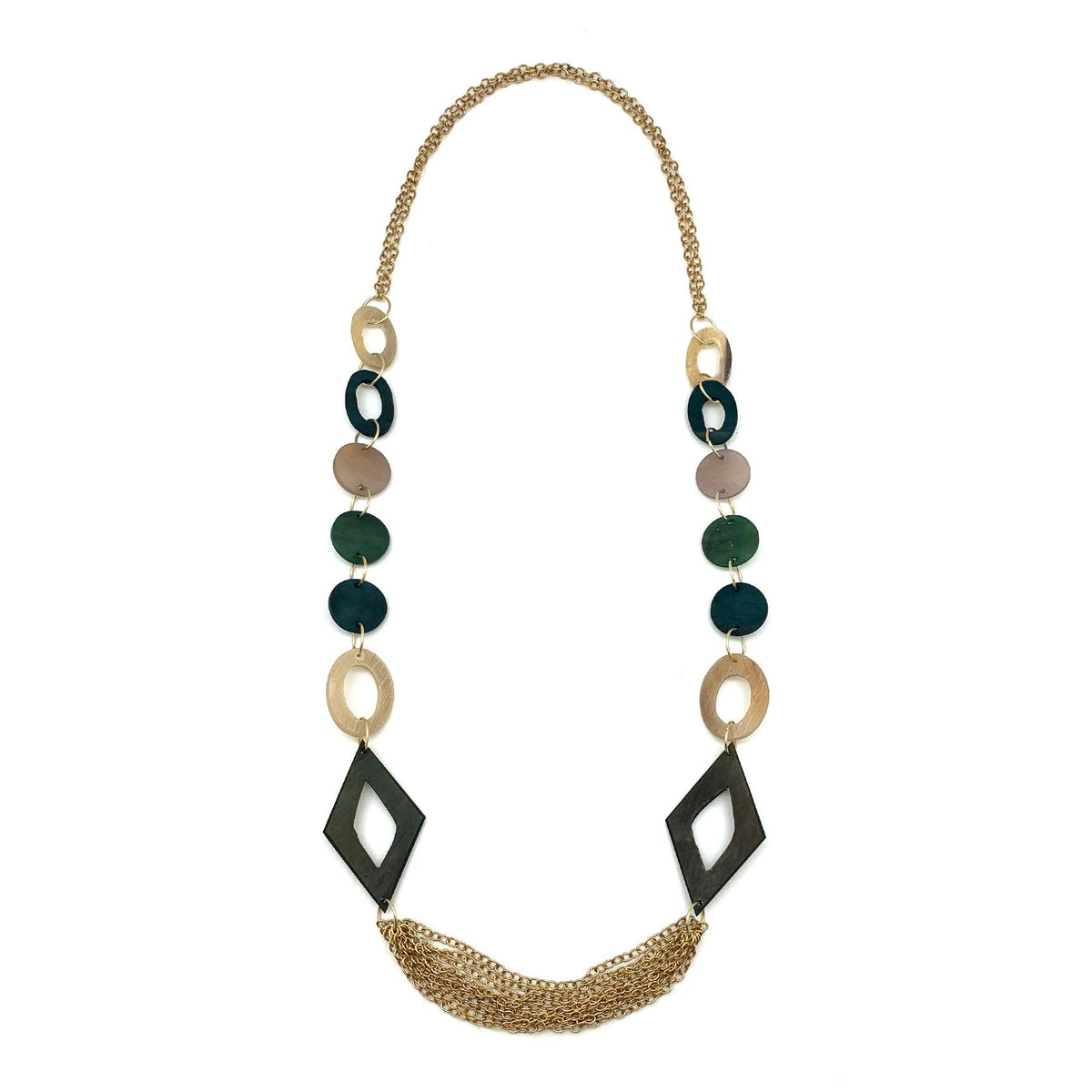 Omala Misty Greens Collection Necklace - Long Statement