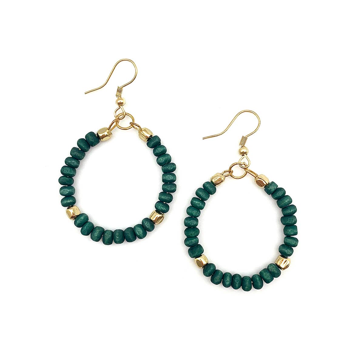 Sachi Chromatic Hues - Dark Green Hoop Earrings
