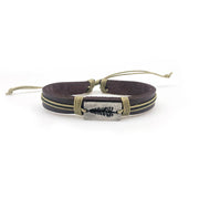 Pull Tie Leather Bracelet - Tall Pine Tree