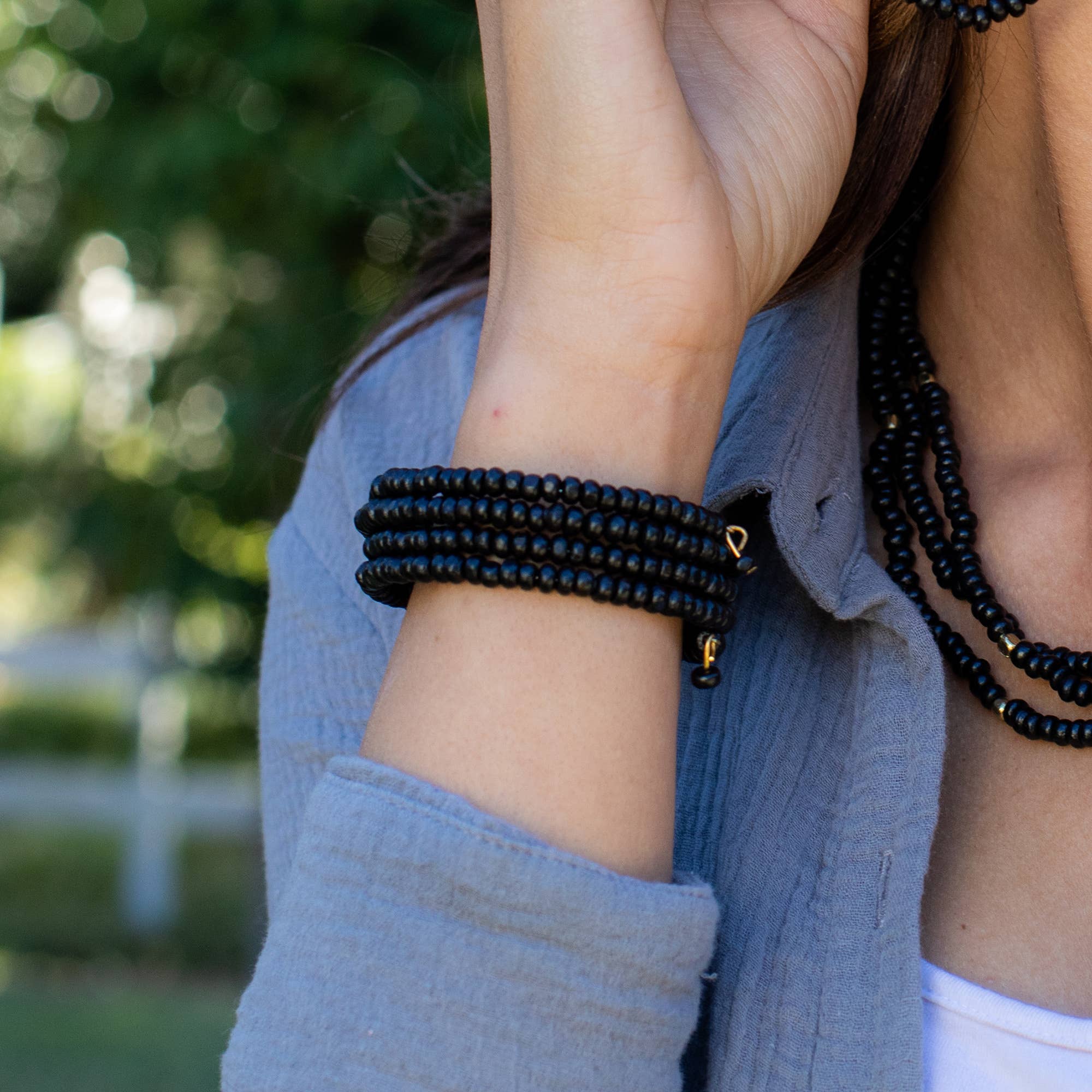 Sachi Chromatic Hues - Charcoal Coil Bracelet