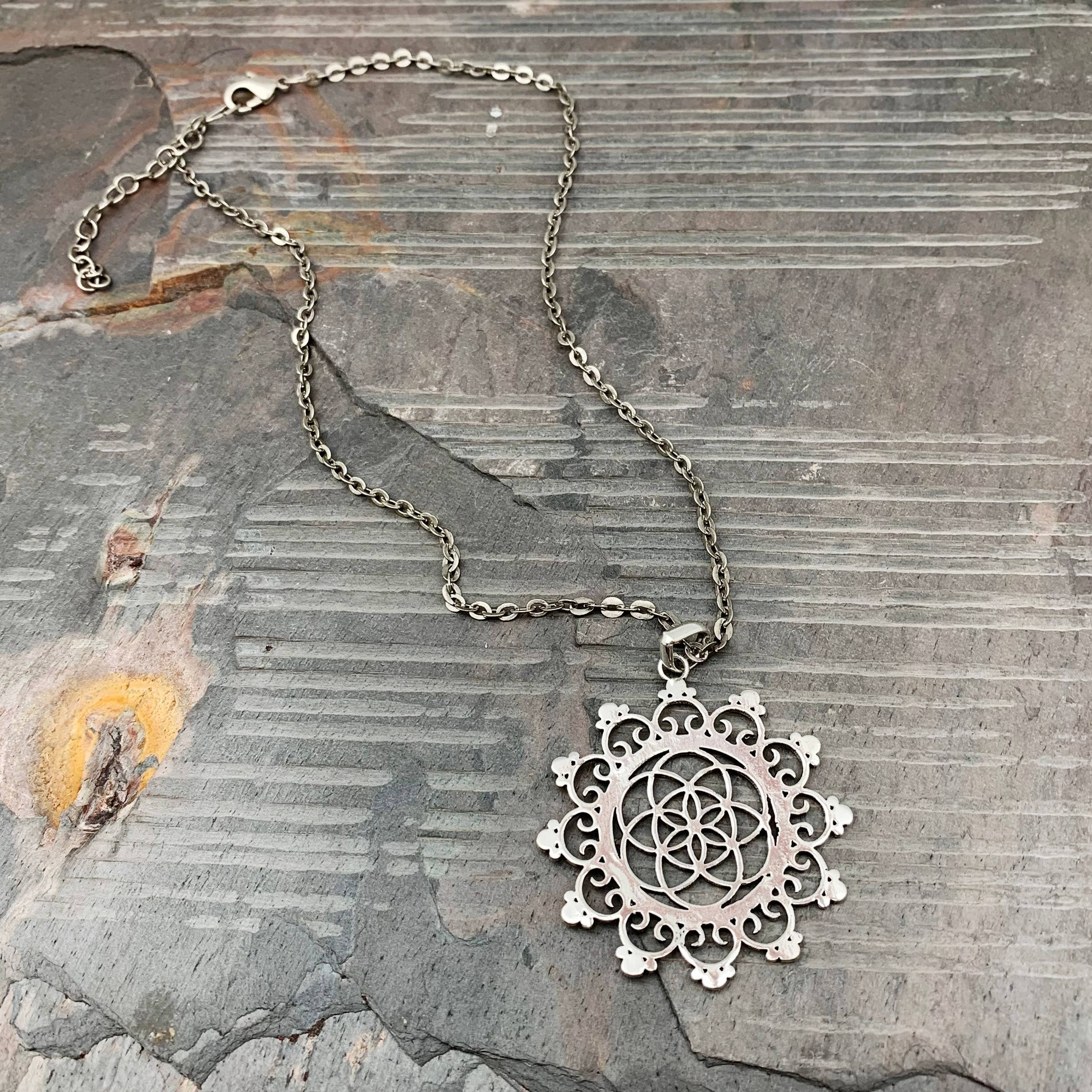 Tanvi Collection Necklace - Silver Filigree and Spirals