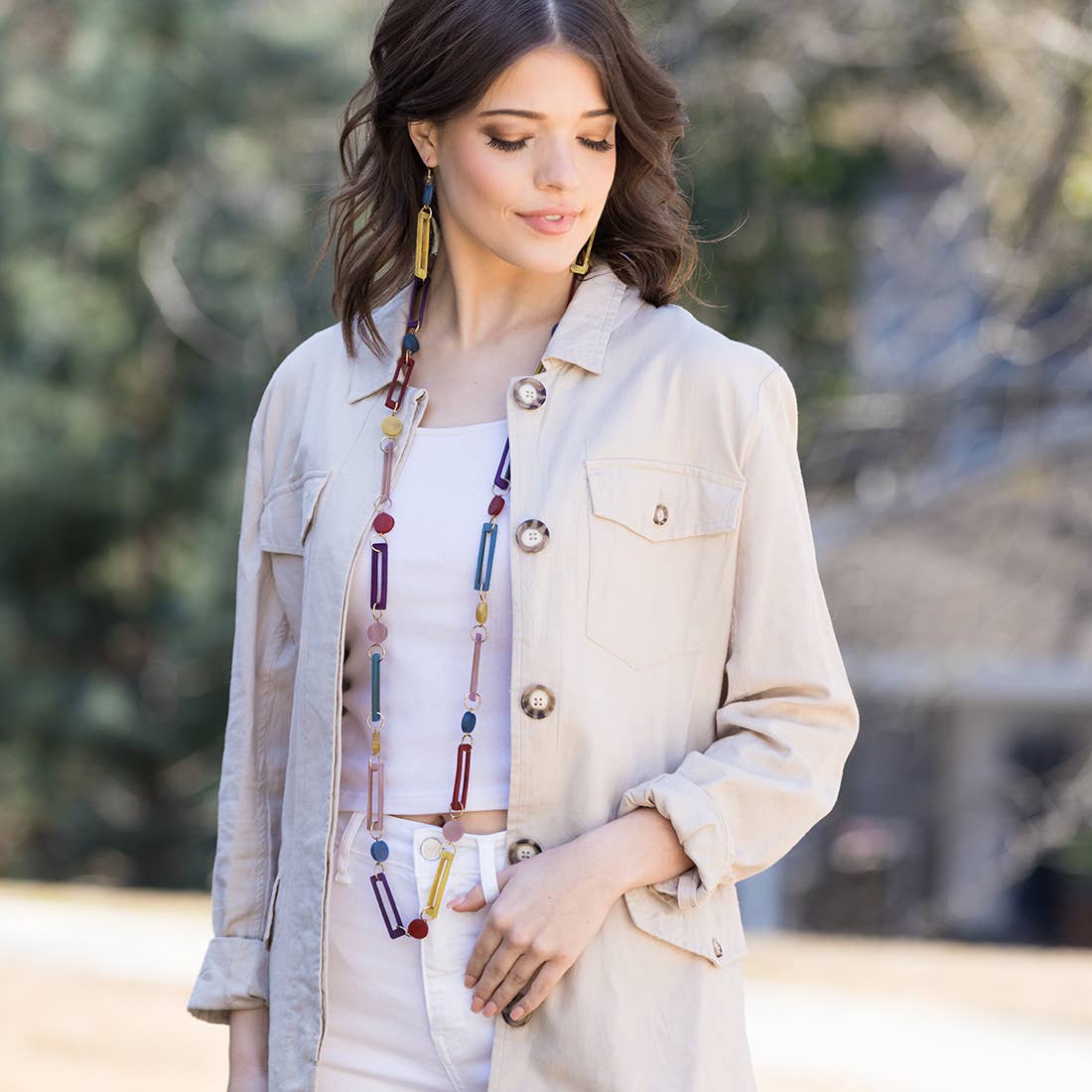 Omala Bold & Brash Collection Necklace - Rectangles & Dots