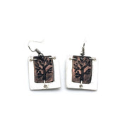 Pewter Earrings - Tree With Frame