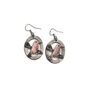 Pewter Earrings - Bird on Branch