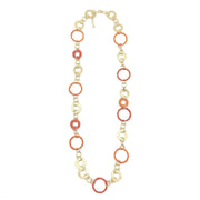 Sachi Raffia Rings Necklace - Rust Large and Small Rings