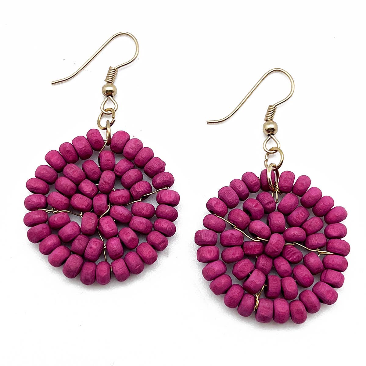 Sachi Chromatic Hues Circle Earrings  - Fuschia