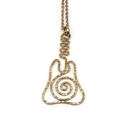 Gold Plated Pendant Necklace - Guitar