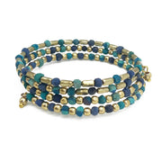 Aasha Chic Aqua Coil Kantha Beaded & Handcrafted Bracelet