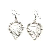 Banjara Wire Wrapped Silver Teardrop Earrings