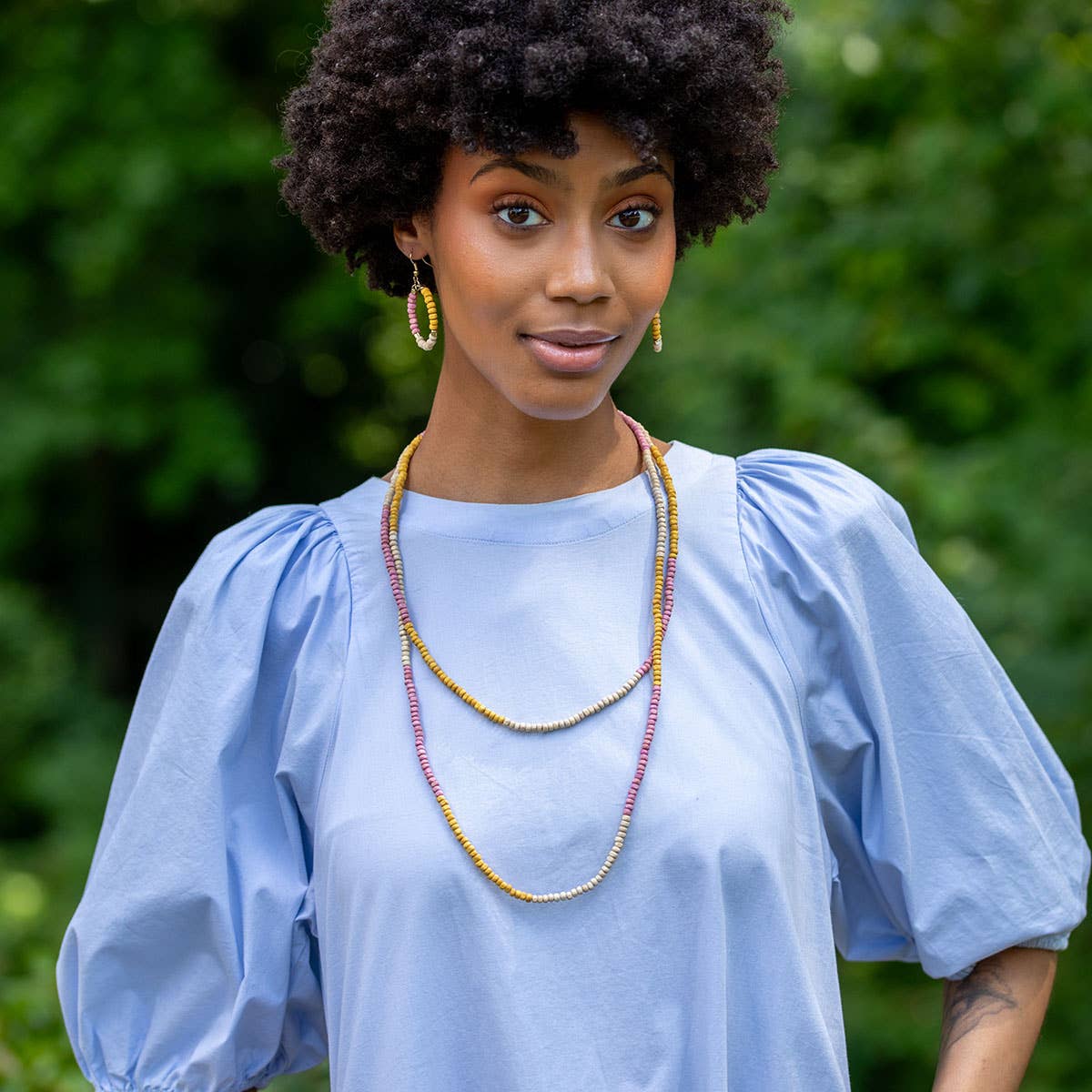 Prismatic Hues Necklace - Yellow, Pink, White