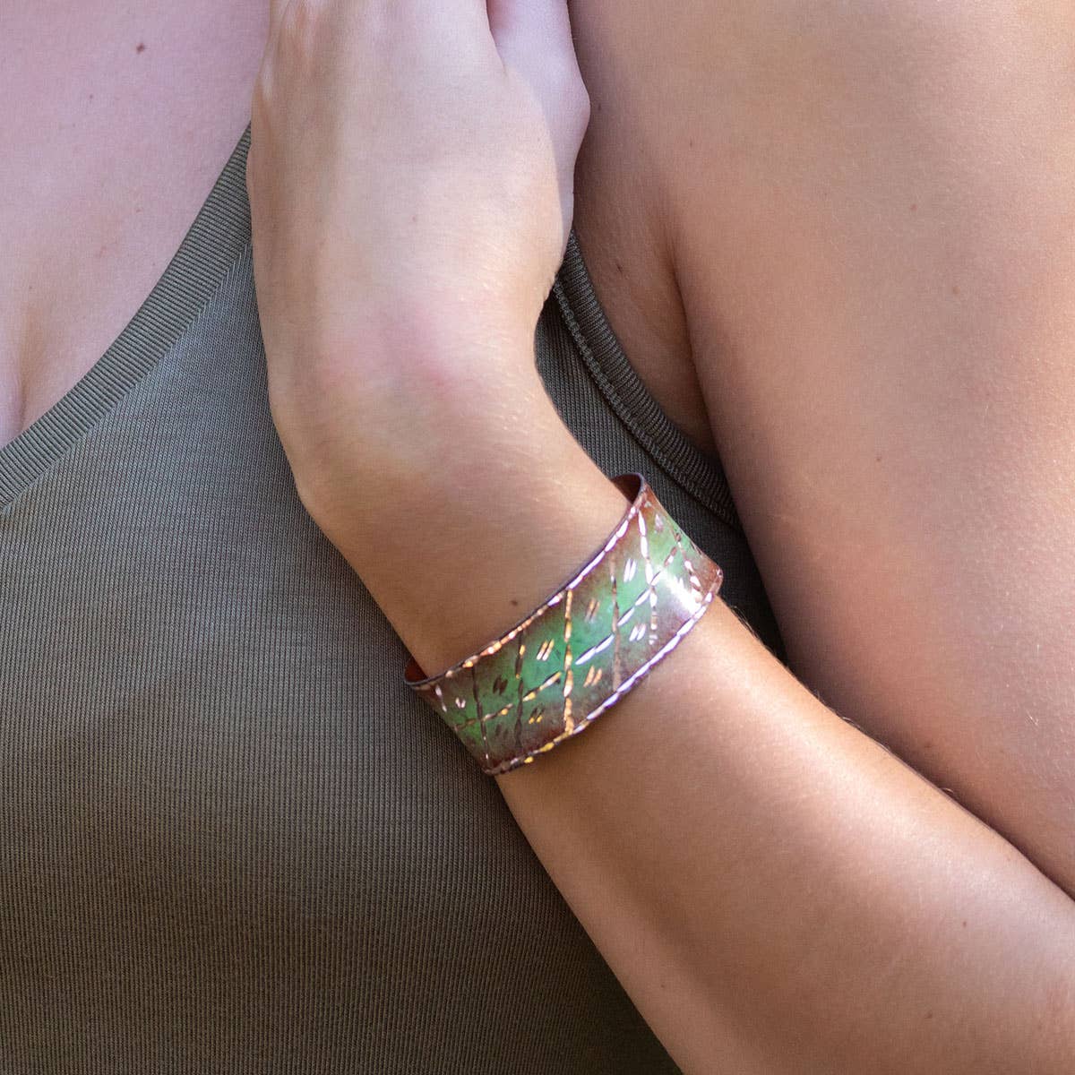 Patina Earthy Mosaic CuffPatina Earthy Mosaic Cuff