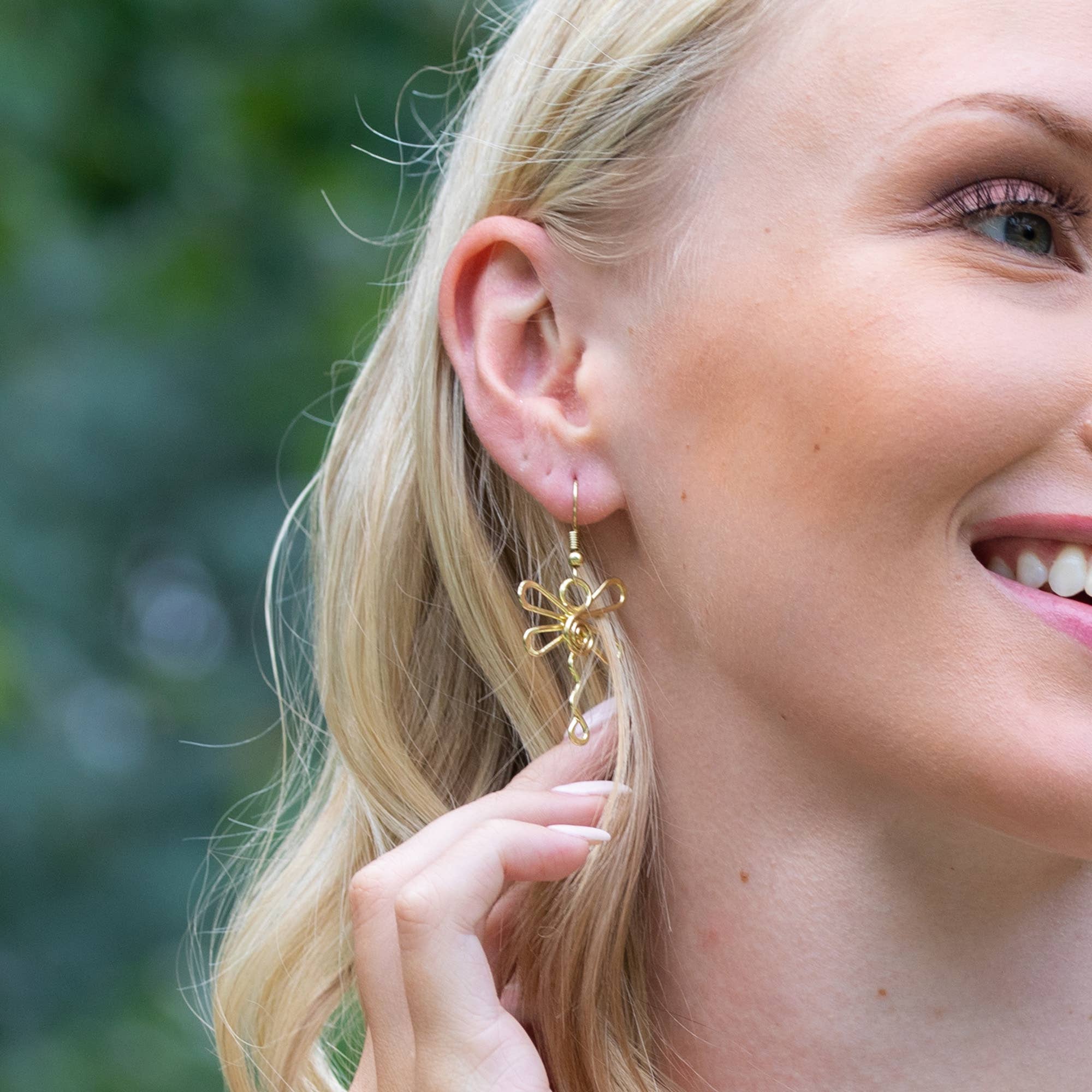 Gold Plated Earrings - Smaller Size Dragonfly