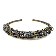 Basketweave Antique Brass Loose Weave Circular Cuff