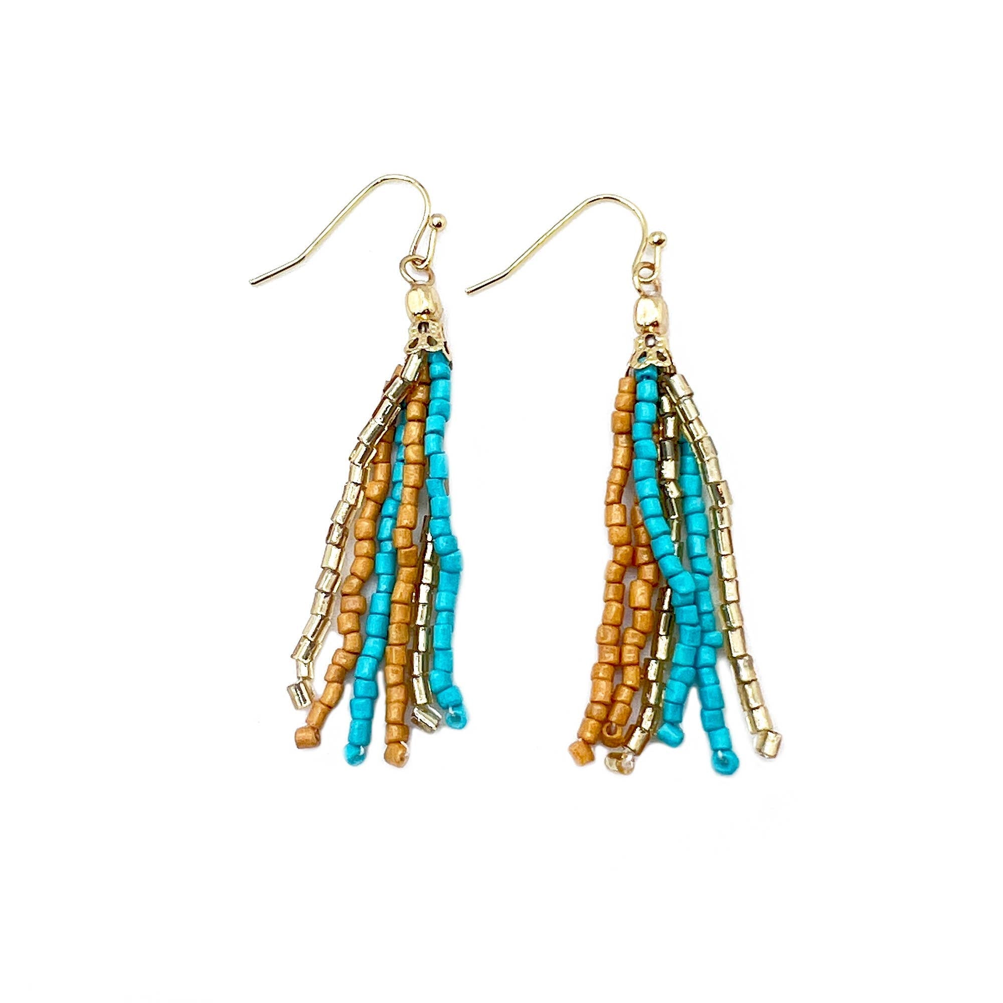 Seed Bead Simple Tassel Earrings - Multiple Color Styles