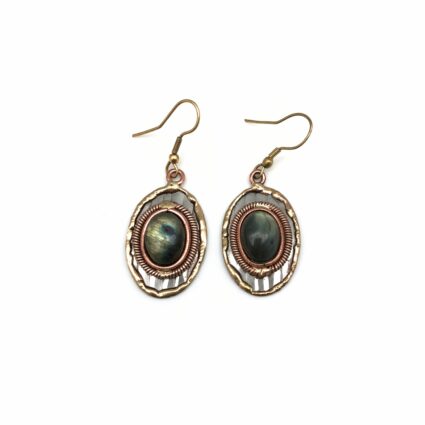 Mixed Metal and Labradorite Stone Earrings
