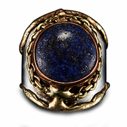 Mixed Metal and Semiprecious Stone Ring Lapis