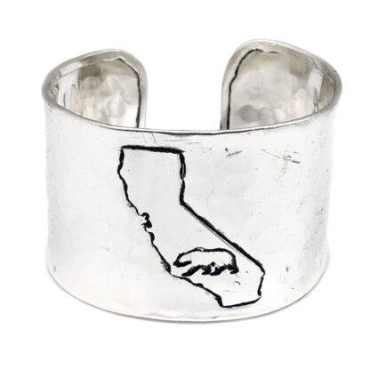California- State outline with Bear flag