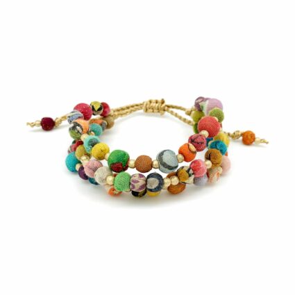 Aasha Triple Layer Gold Pull Tie Bracelet