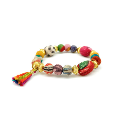 Aasha Stacking Bracelet - Mixed Beads with Tassel