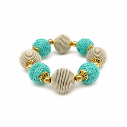 Sachi Turquoise Waters Bracelet - Large Circle Beads Stretch