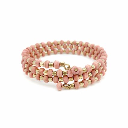 Sachi Mulberry Mix Bracelet - Small Coil Light Pink
