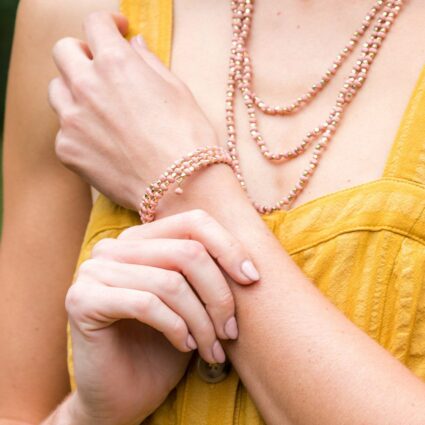 Sachi Mulberry Mix Bracelet - Small Coil Light Pink