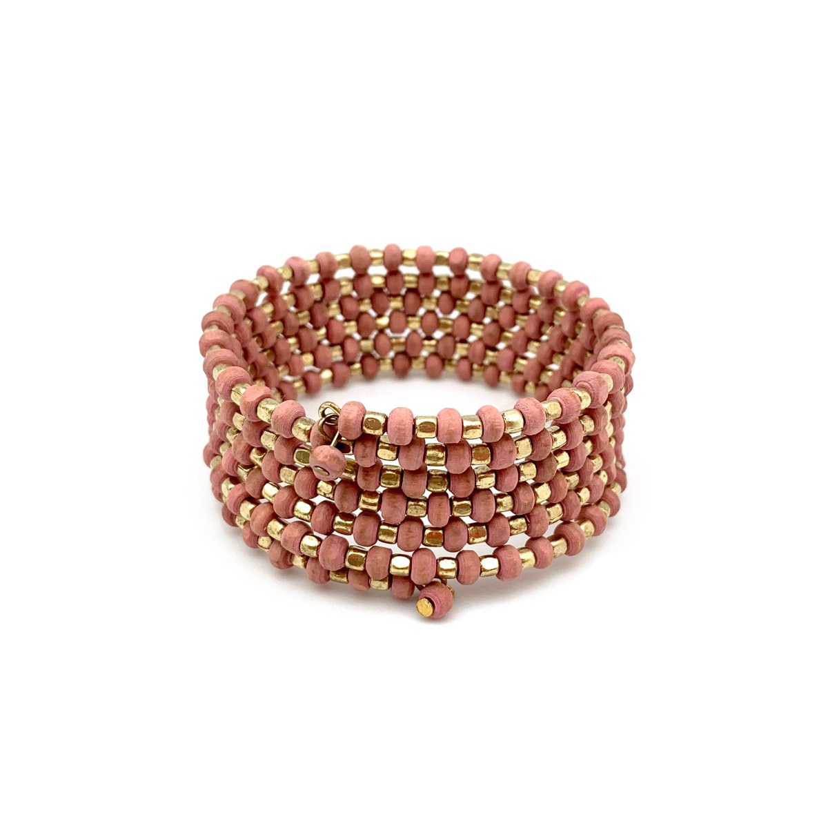 Sachi Mulberry Mix Bracelet - Large Coil Light Pink