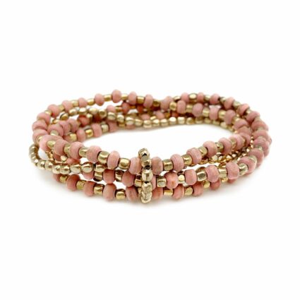 Sachi Mulberry Mix Bracelet - Multistrand Stretch Light Pink