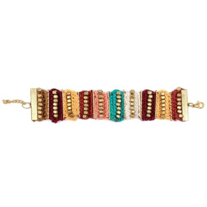 Sachi Warp & Weft Collection Bracelet - Striped With Beads