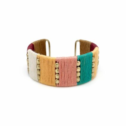 Sachi Warp & Weft Collection Bracelet - Fabric Wrapped Cuff
