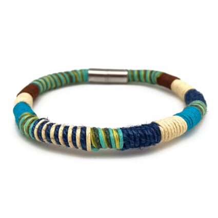 Aadi Multicolor Twine Navy Cream Green Men's Bracelet