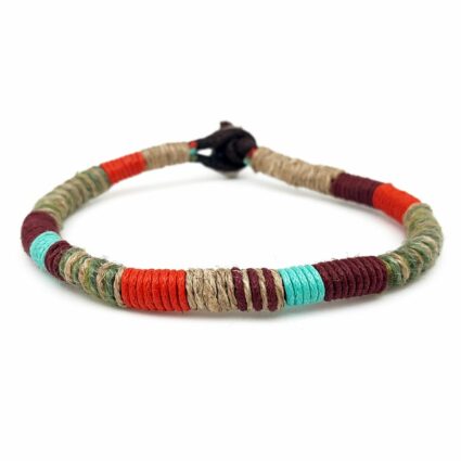 Aadi Multicolor Twine Green Orange Tan Men's Bracelet