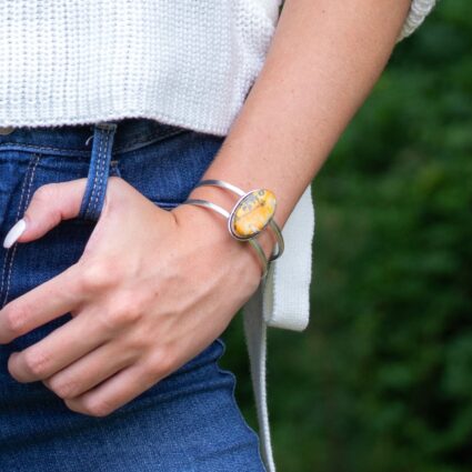 Kashi Semiprecious Stone Cuff Bracelet - Bumblebee Jasper