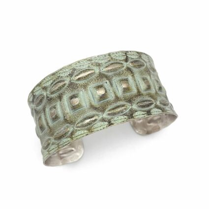 Silver Patina Bracelet - Mint Square Rivets