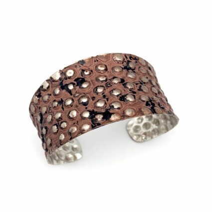 Silver Patina Bracelet - Dusty Rose Rivets