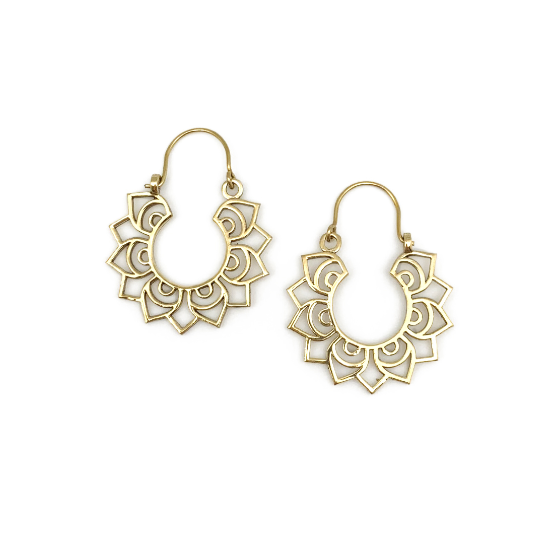 Tanvi Collection Earrings - Gold Scalloped Petals