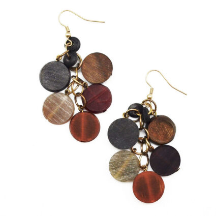 Omala Autumn Neutrals Collection Earrings - Beaded Cluster