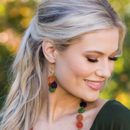 Omala Rainbow Collection Earrings - Beaded Cluster