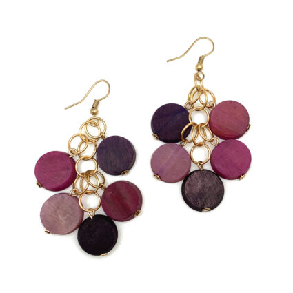 Omala Primrose and Plum Collection Earrings - Beaded Cluster