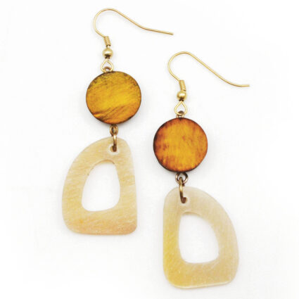 Omala Autumn Neutrals Collection Earrings - Two Beads