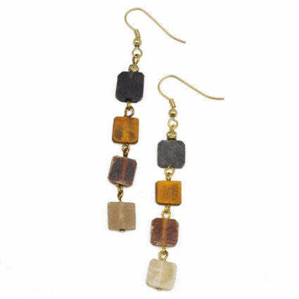Omala Autumn Neutrals Collection Earrings - Tiny Squares