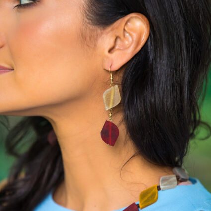 Omala Autumn Neutrals Collection Earrings - Long Shape